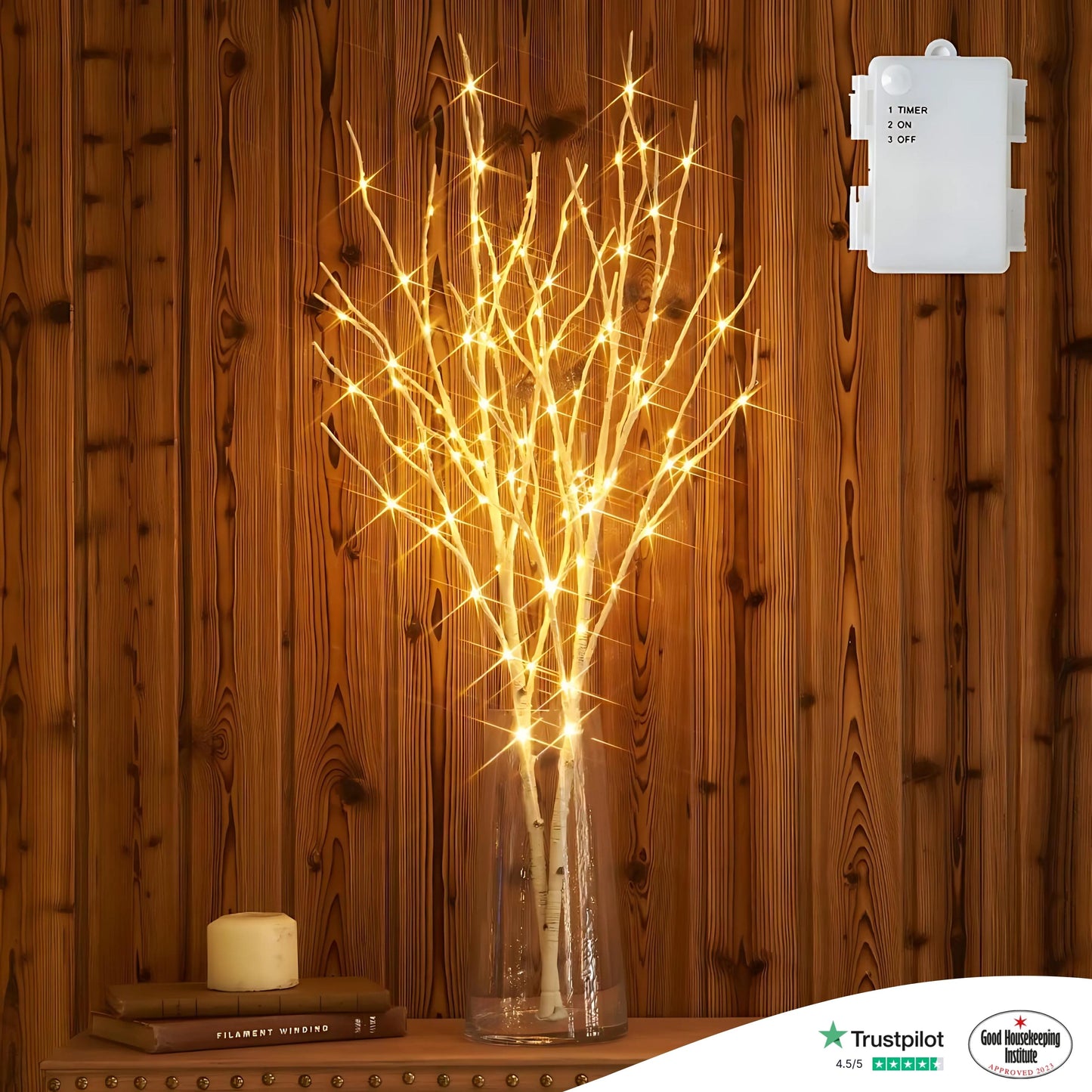 The GlowBirch™ - LED Birch Tree Ornament